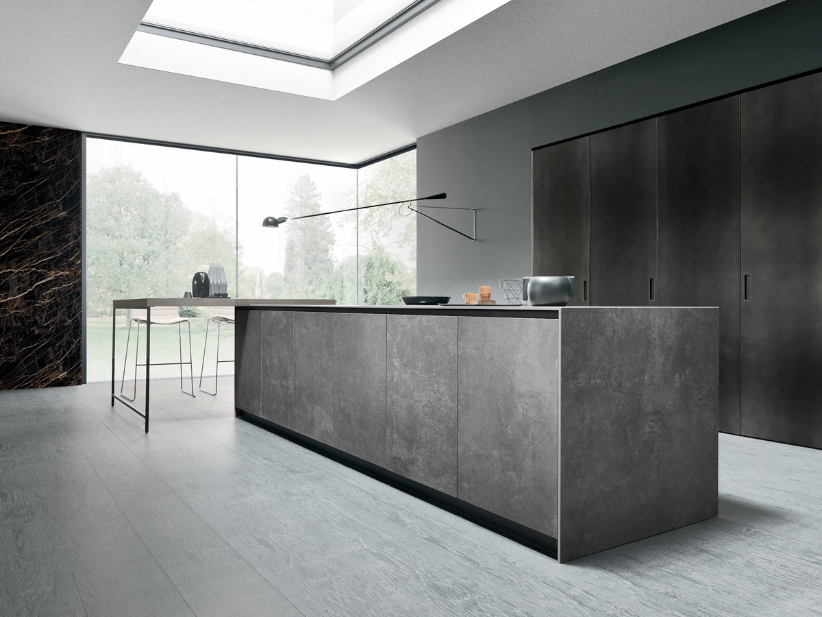 Pedini Moka kitchen island in light grey