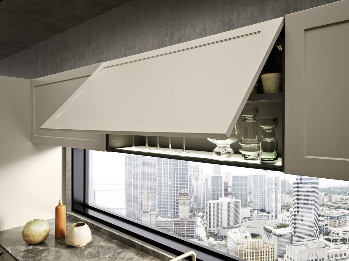 Pedini Quadra 70 tall unit with pull-out worktop