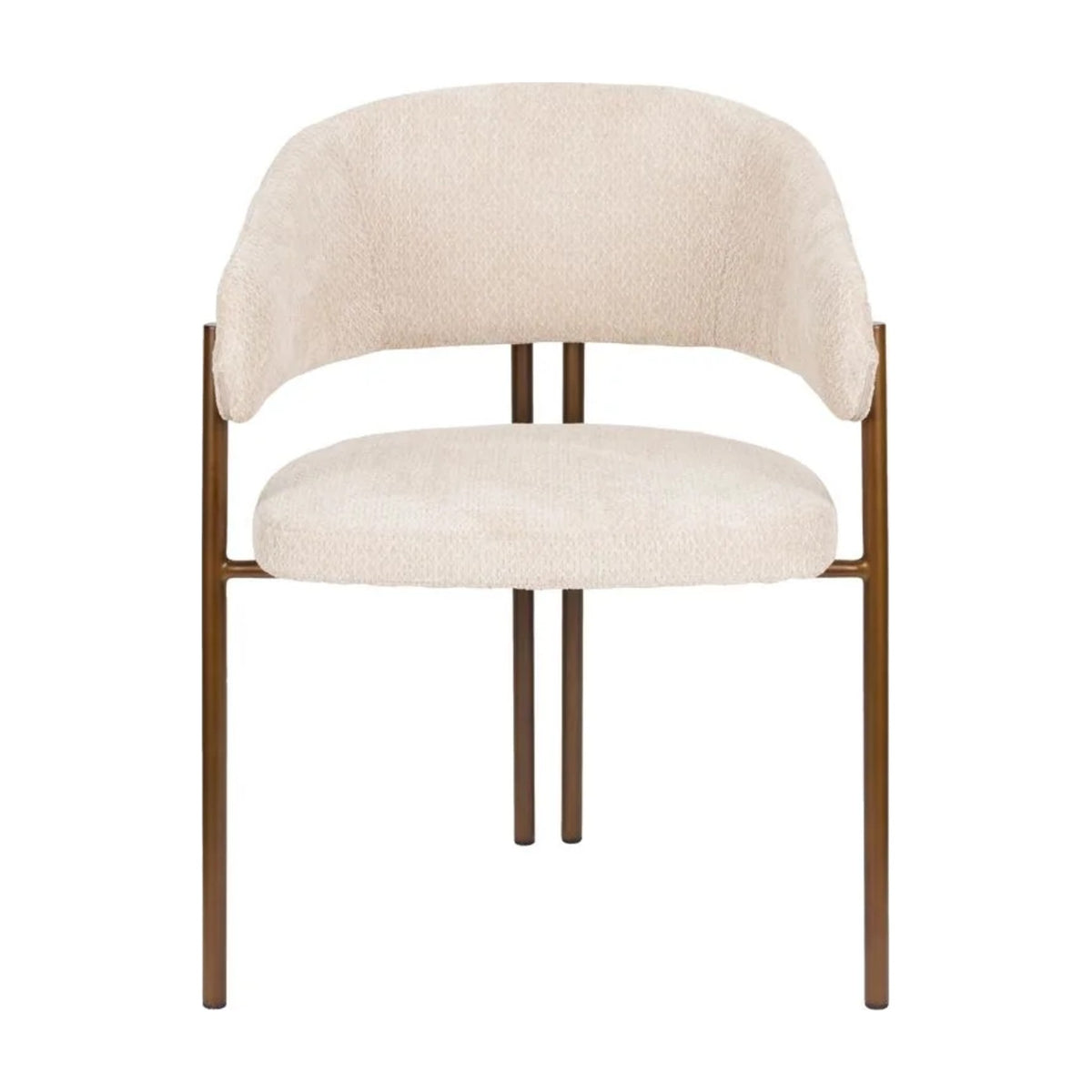 Dining Chair Naida Beige Domestica – Front View on White