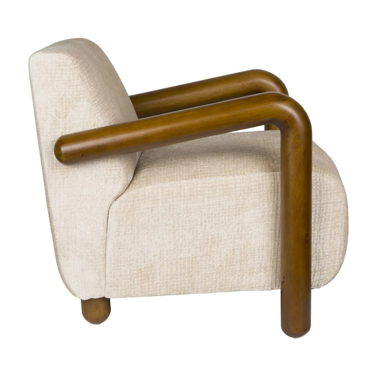 Lounge Chair Robinson Beige Domestica – Side View on White