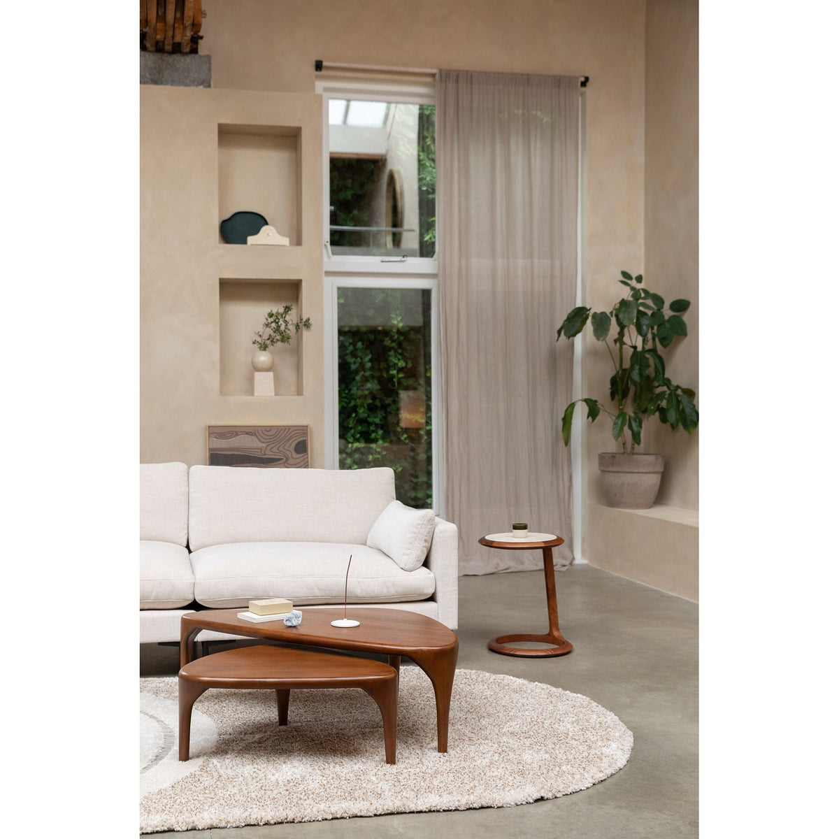 Side Table Doppio Domestica – Lifestyle – Living Room with White Sofa