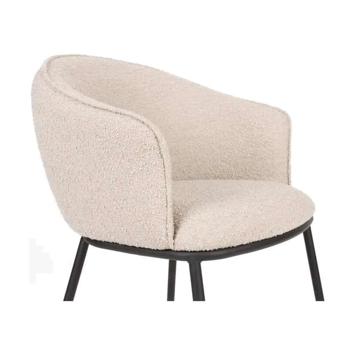 Dining Chair Jezper Beige Domestica – Armrest and Seat Close-up