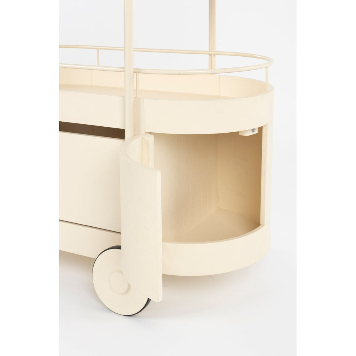 Trolley Wim Beige Domestica – Open Compartment and Frame Close-up