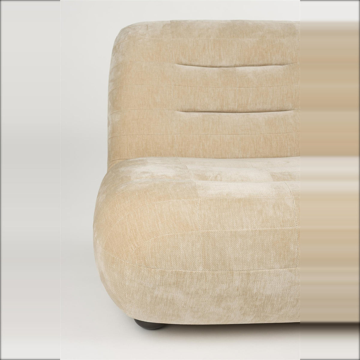 Lounge Chair Wyatt Velours Beige Domestica – Backrest and Seat Close-up