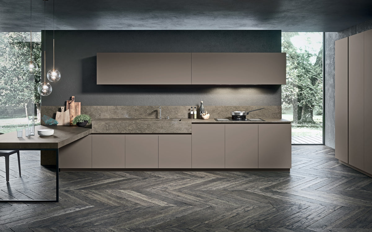 Pedini Moka kitchen – wall units and island