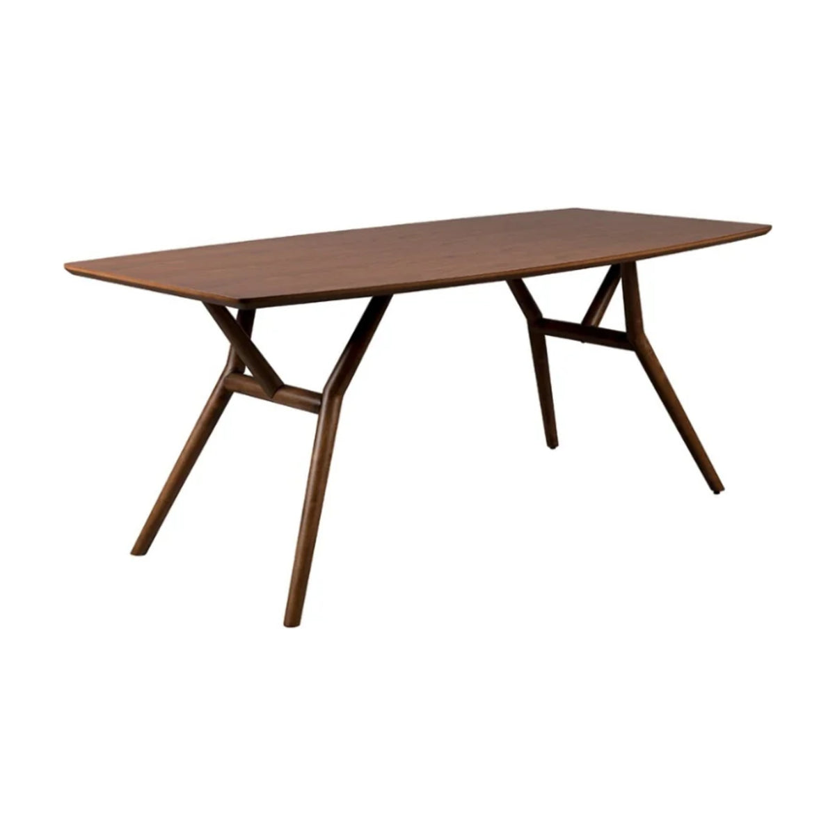 Dining Table Malaya Walnut Domestica – Three Quarter View on White