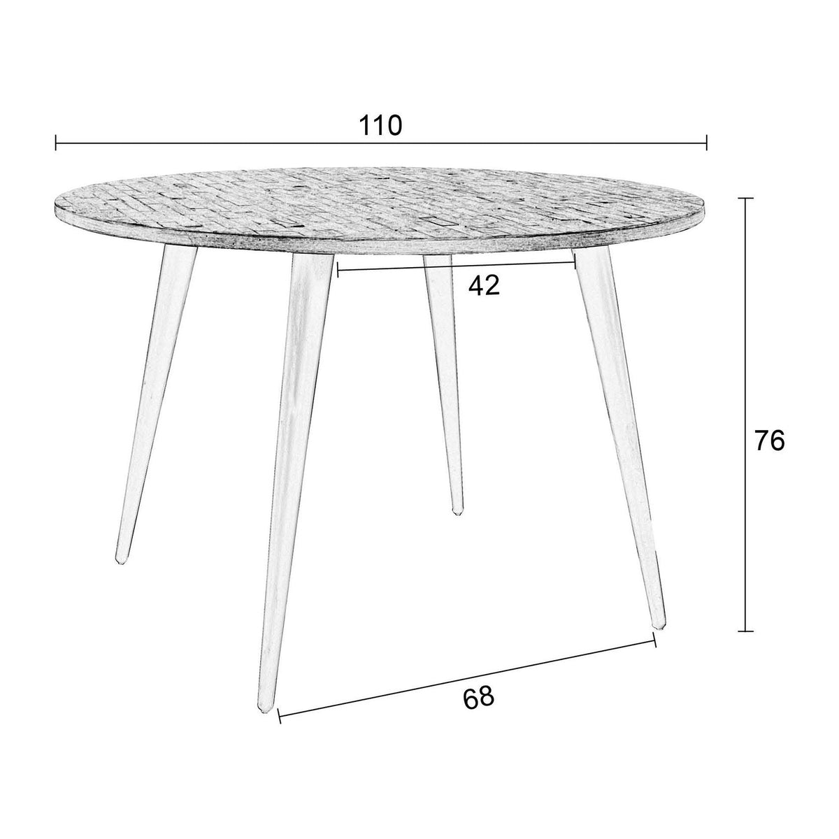 Dining Table Mo 110 Black Domestica – Dimensions Drawing