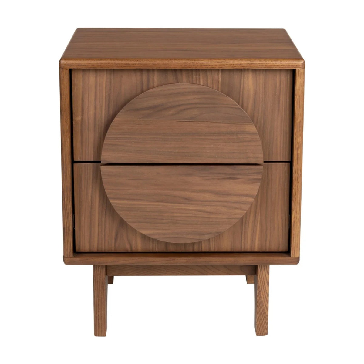 Side Table Groove Walnut Domestica – Front View on White