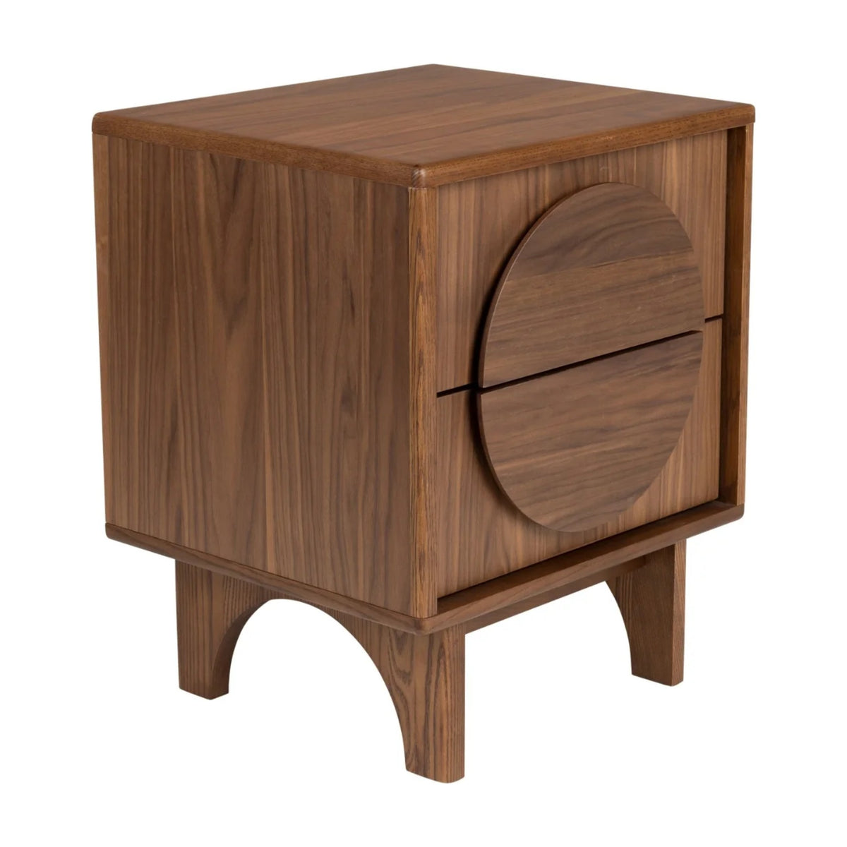 Side Table Groove Walnut Domestica – Three Quarter View on White