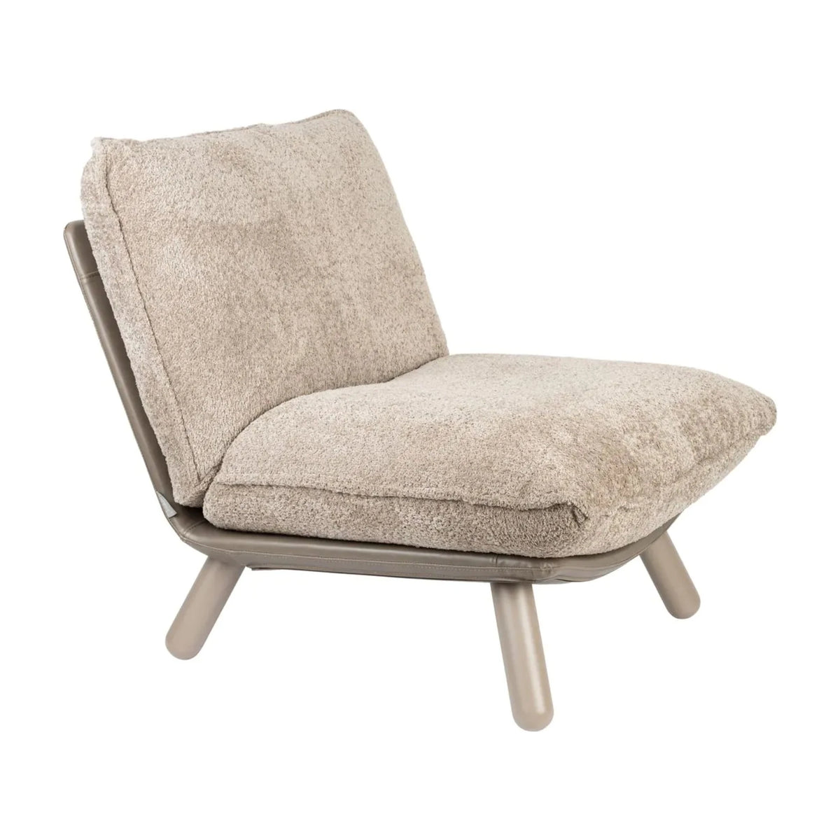 Lounge Chair Lazy Sack Soft Beige Domestica – Three Quarter View on White