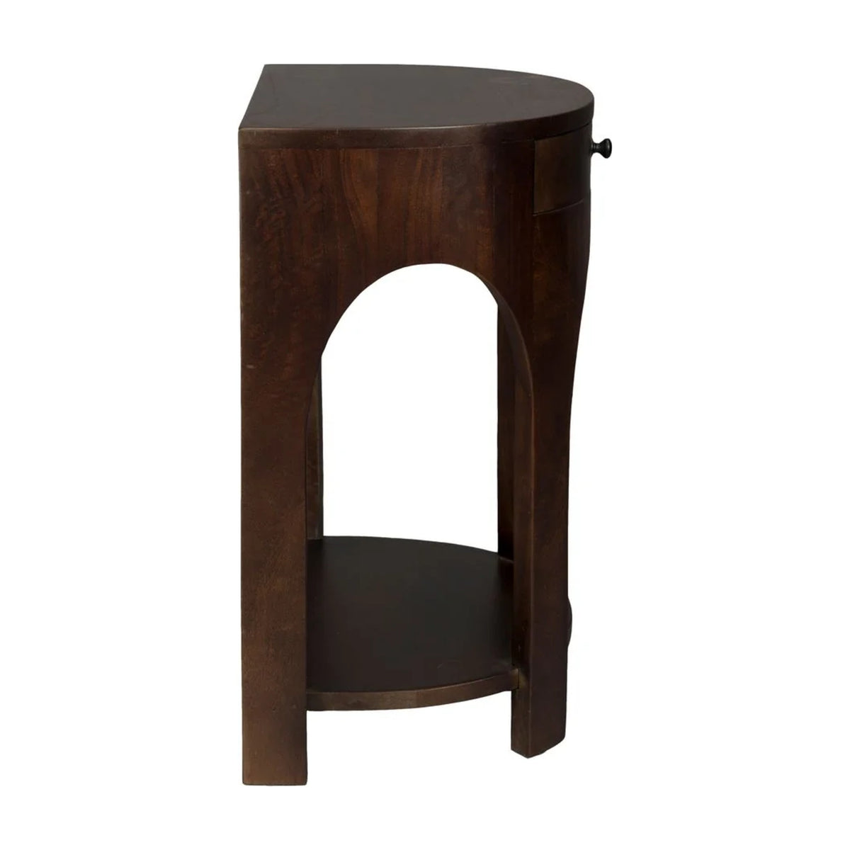 Side Table Belvedere Walnut Domestica – Side View on White