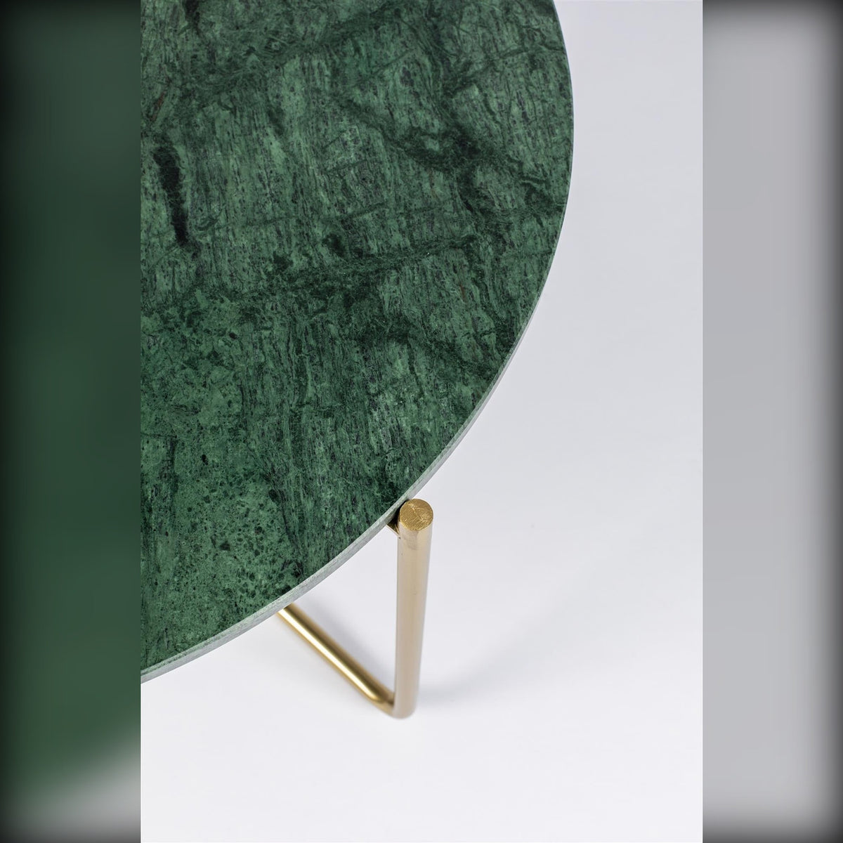 Coffee Table Timpa Marble Green Domestica – Green Marble Top and Gold Leg Detail