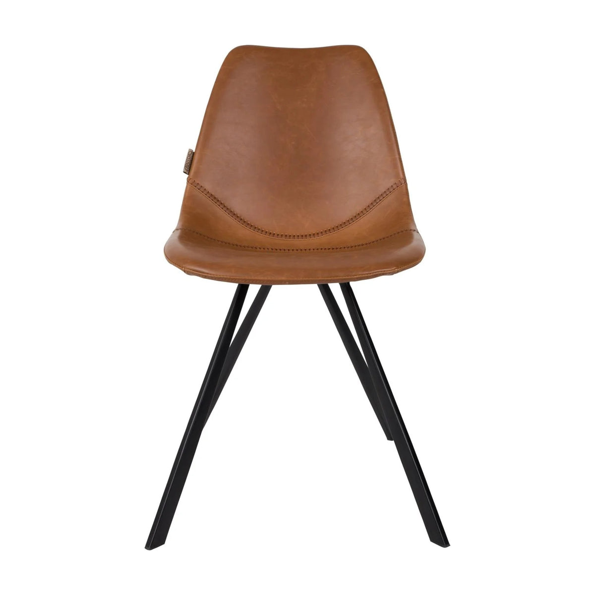Dining Chair Franky Brown Domestica – Front View on White