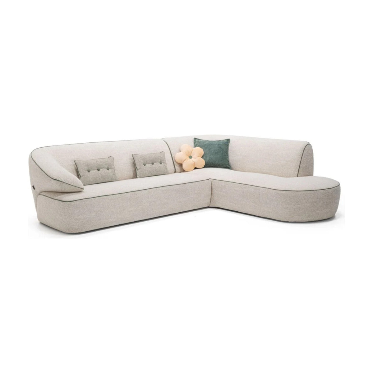 Momo Domestica – Corner Configuration, Three Quarter View on White in Light Fabric