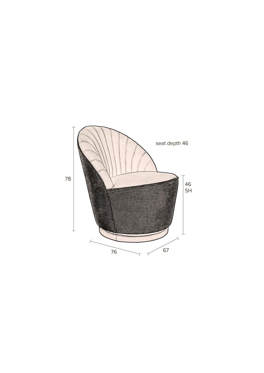 Lounge Chair Madison Whiskey Domestica – Dimensions Drawing