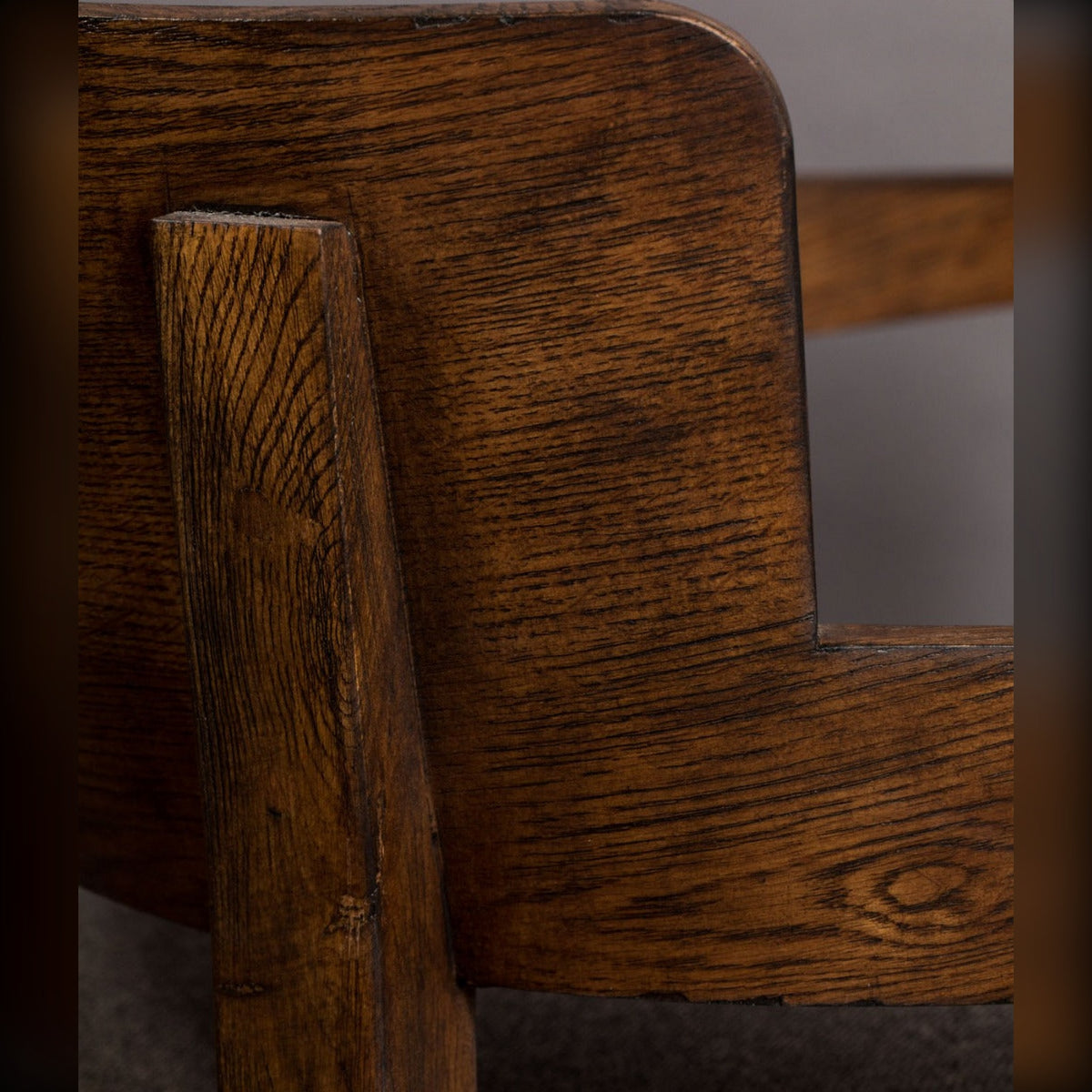 Lounge Chair Duran Grey Domestica – Wooden Armrest Detail