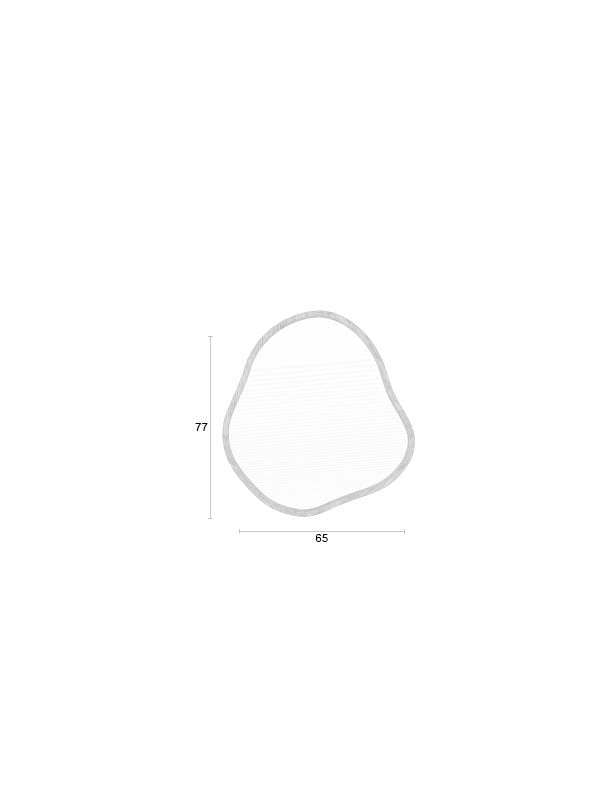 Mirror Zem Small Natural Bamboo Domestica – Dimensions Drawing