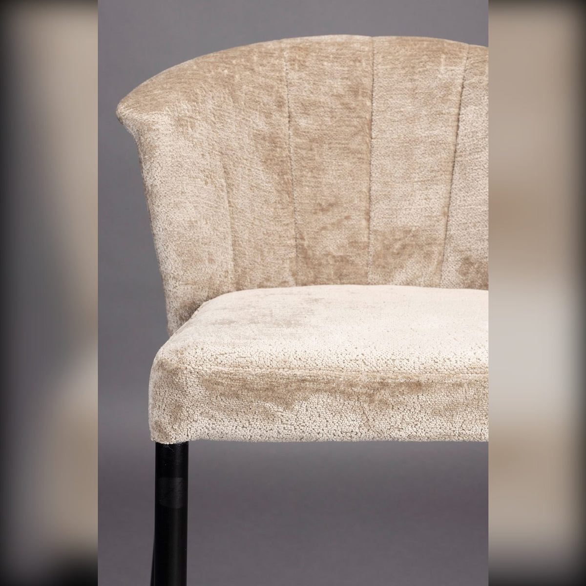 Counter Chair Georgia Beige Domestica – Fluted Backrest and Seat Close-up