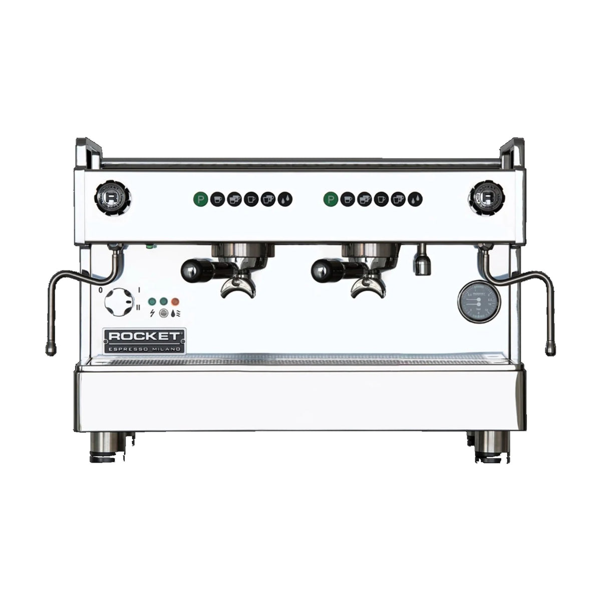 Coffee Machine BOXER Stainless Rocket Espresso Domestica – Front View on White