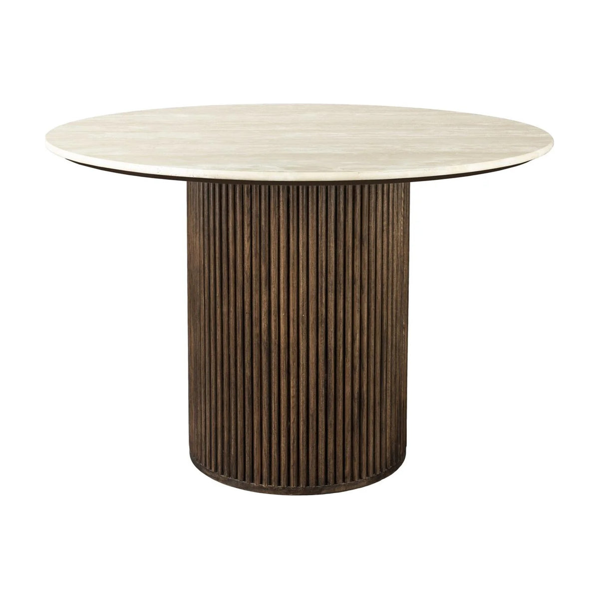 Dining Table Arda Beige Brown Domestica – Front View on White