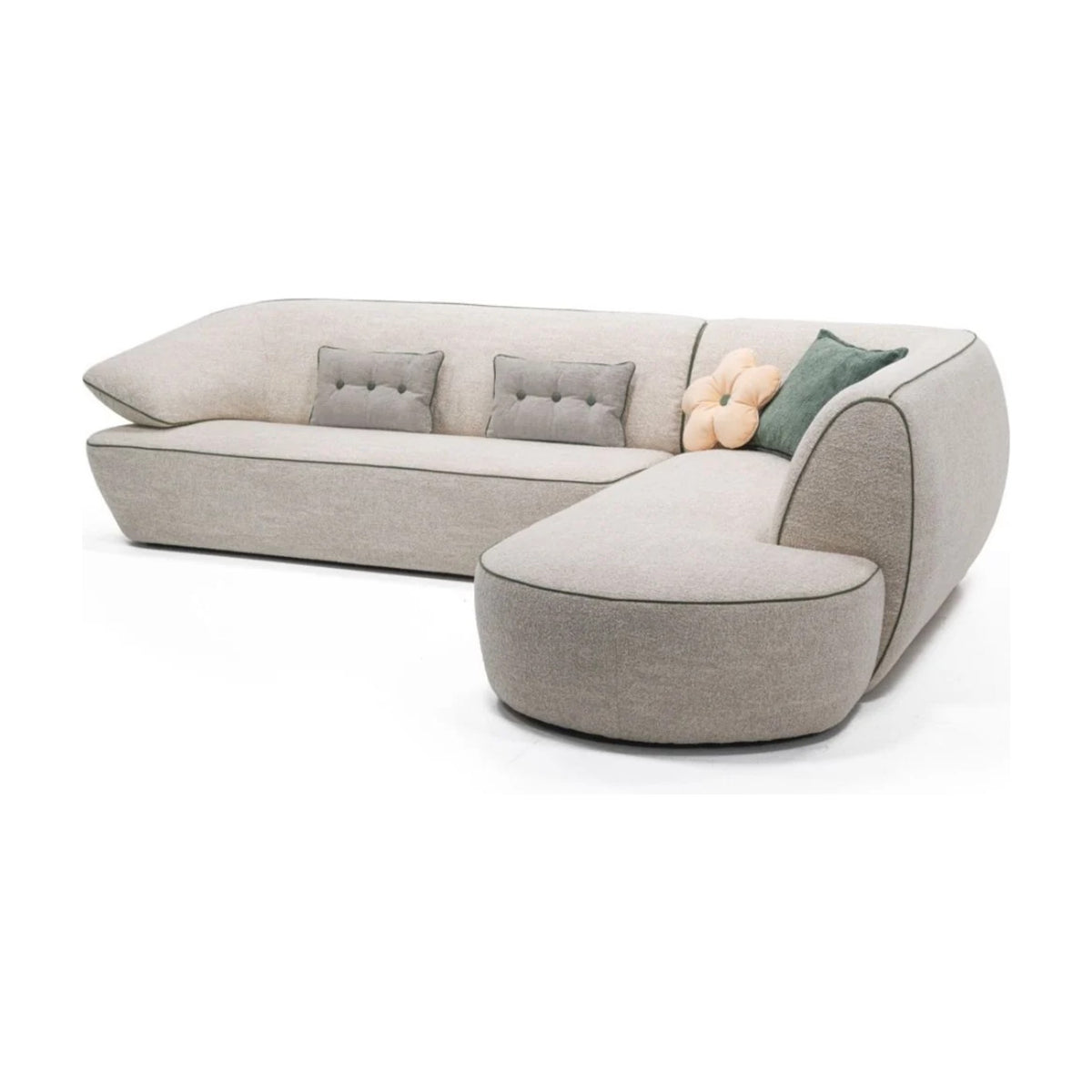Momo Domestica – Corner Configuration with Rounded Chaise on White