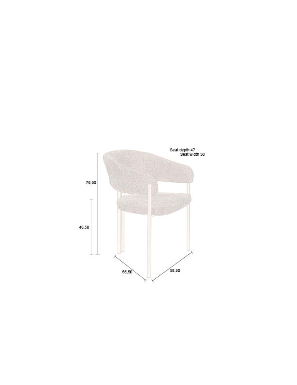 Dining Chair Naida Beige Domestica – Dimensions Drawing