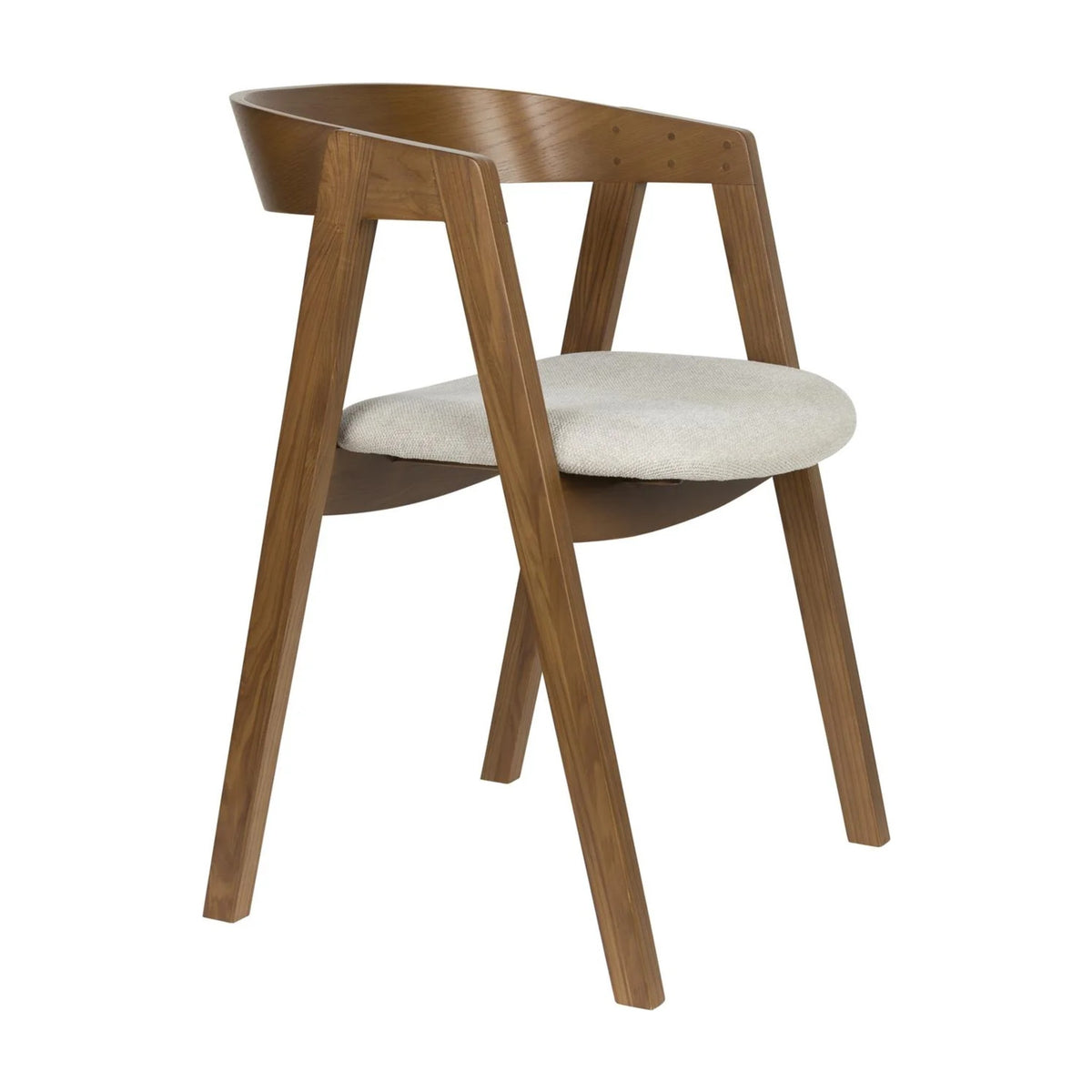 Dining Chair Mads Walnut Domestica – Three Quarter View on White