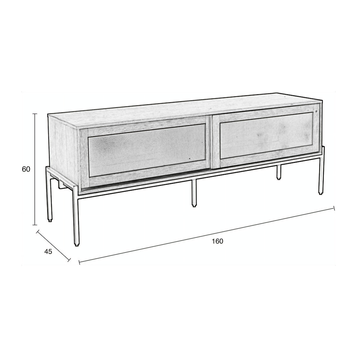 Sideboard Hardy Black Oak Domestica – Dimensions Drawing