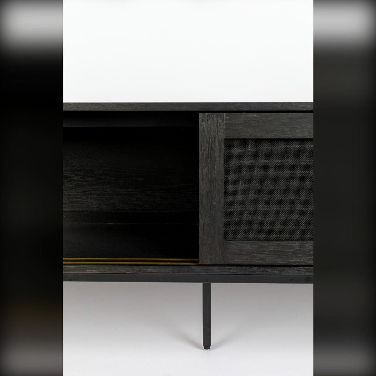 Sideboard Hardy Black Oak Domestica – Sliding Door Close-up