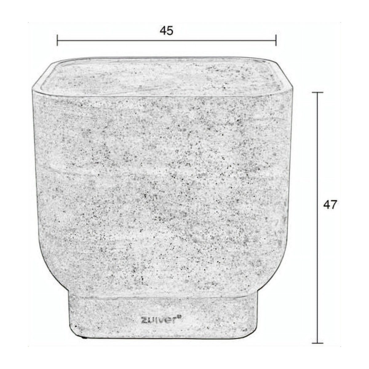 Side Table Noble Square Beige Domestica – Dimensions Drawing