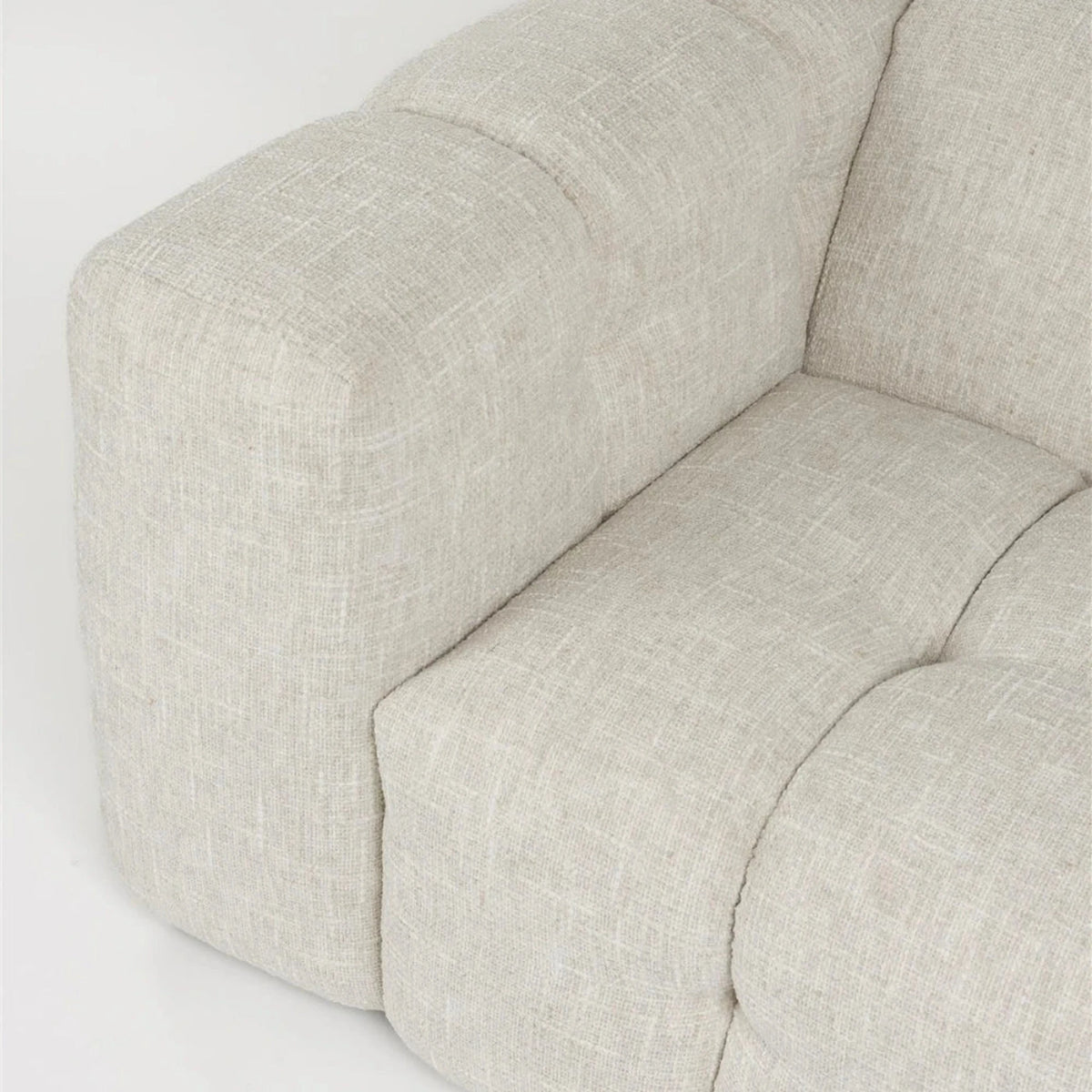 Sofa Trenta 3-Seater White Boucle Domestica – Armrest Corner Close-up