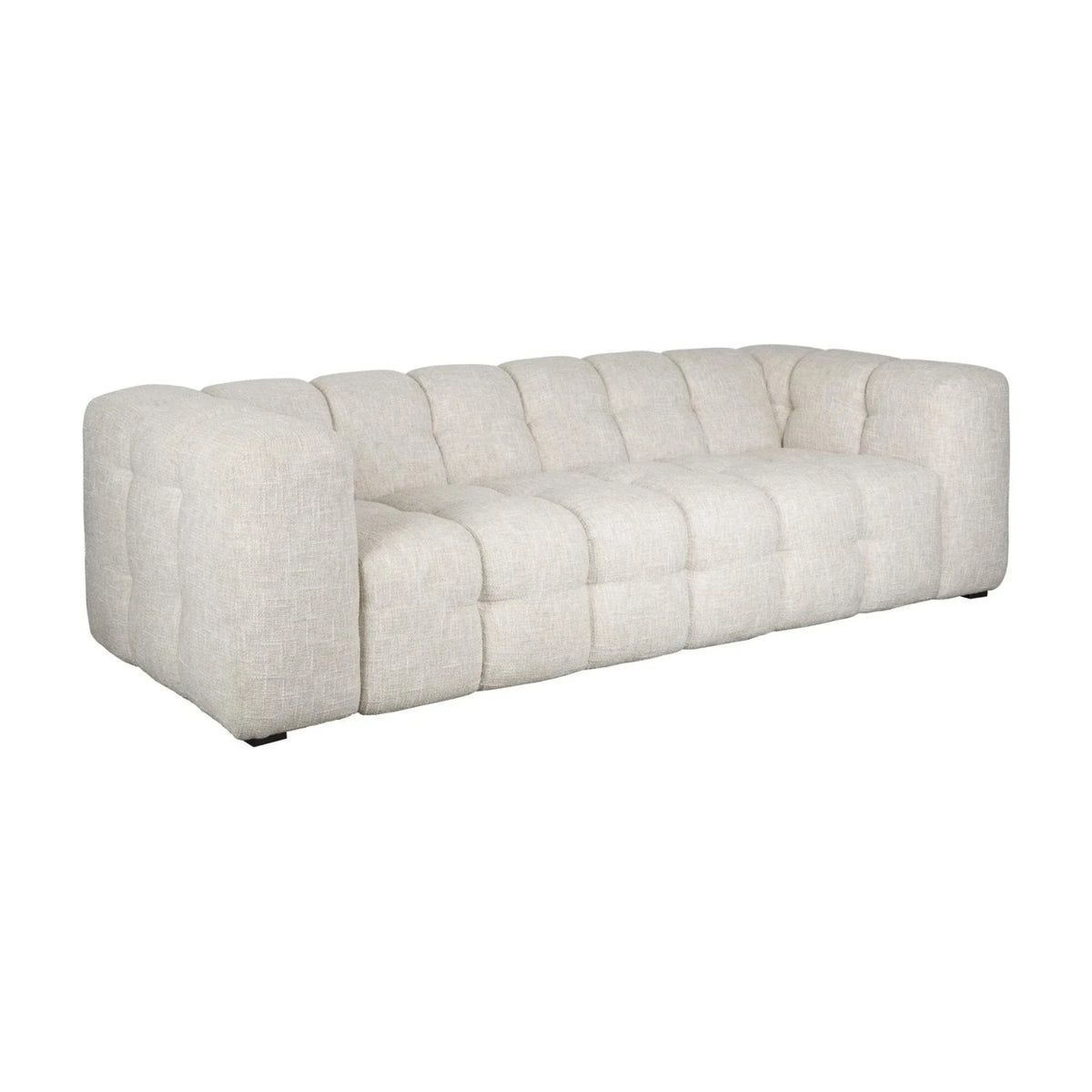 Sofa Trenta 3-Seater White Boucle Domestica – Three Quarter View on White
