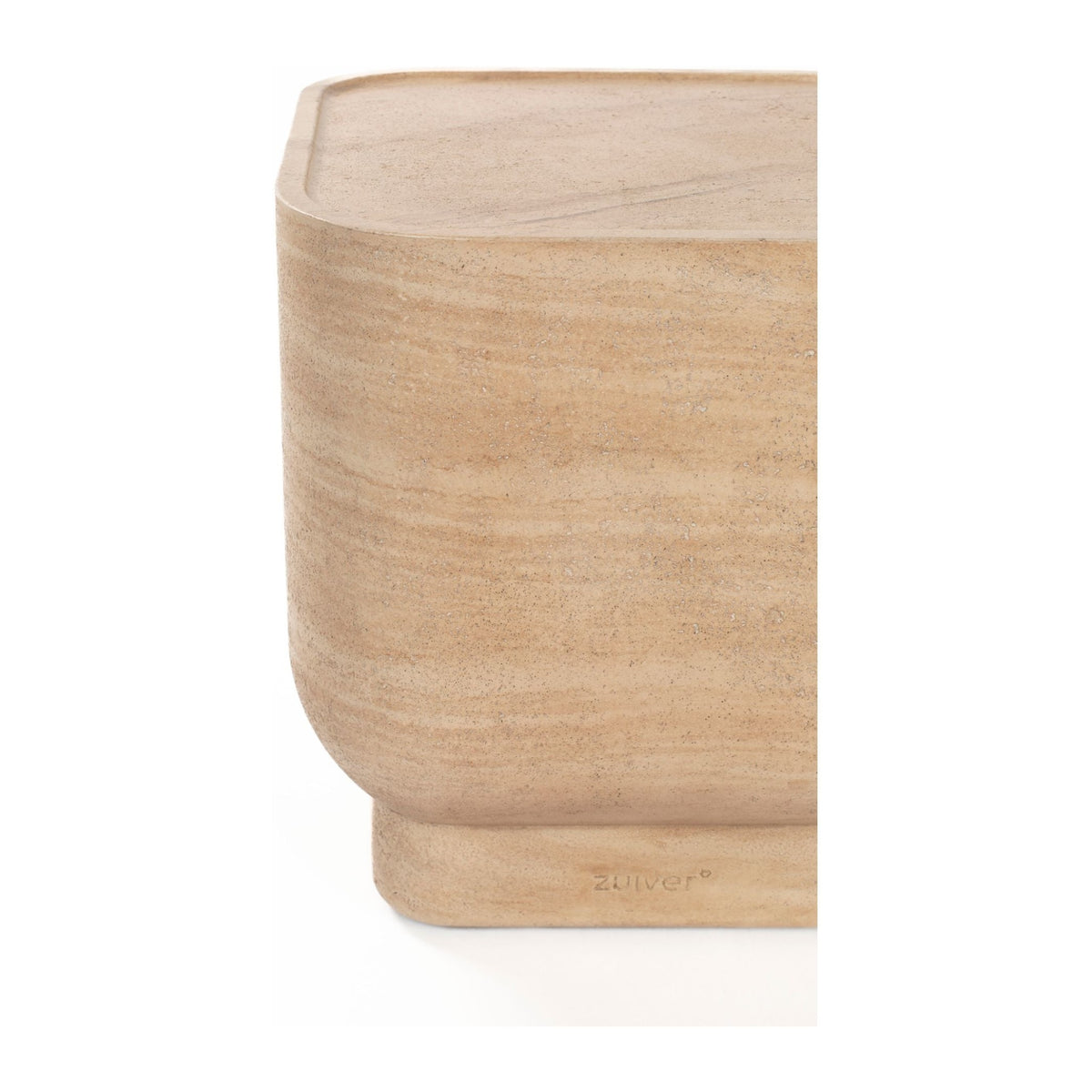 Side Table Noble Square Beige Domestica – Top Corner Close-up