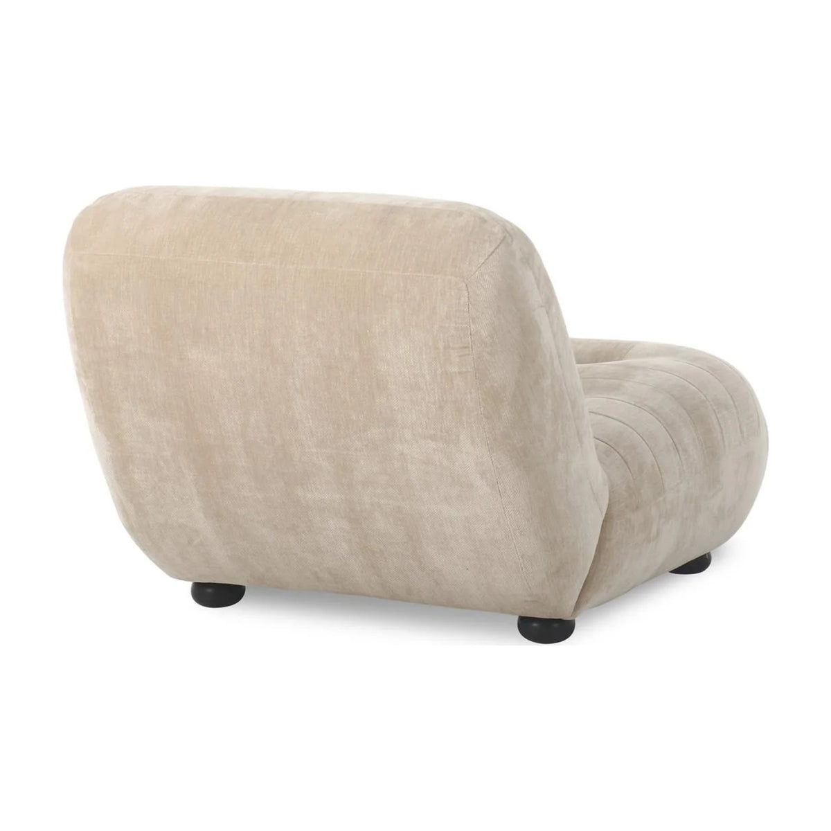 Lounge Chair Wyatt Velours Beige Domestica – Back Three Quarter View on White