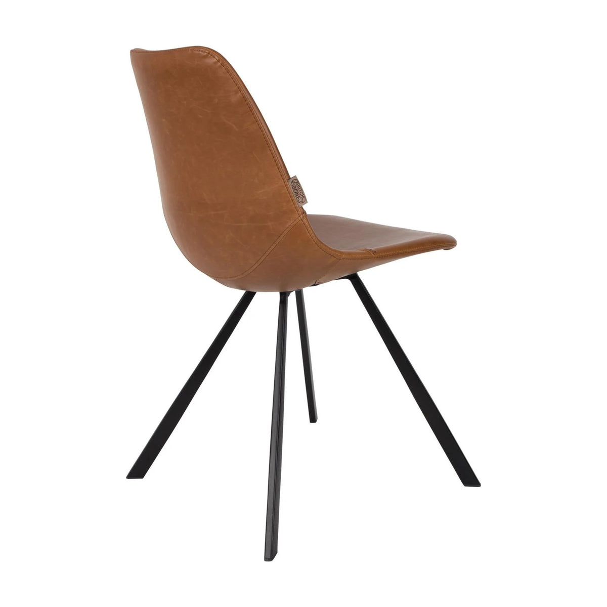 Dining Chair Franky Brown Domestica – Angled Side View on White