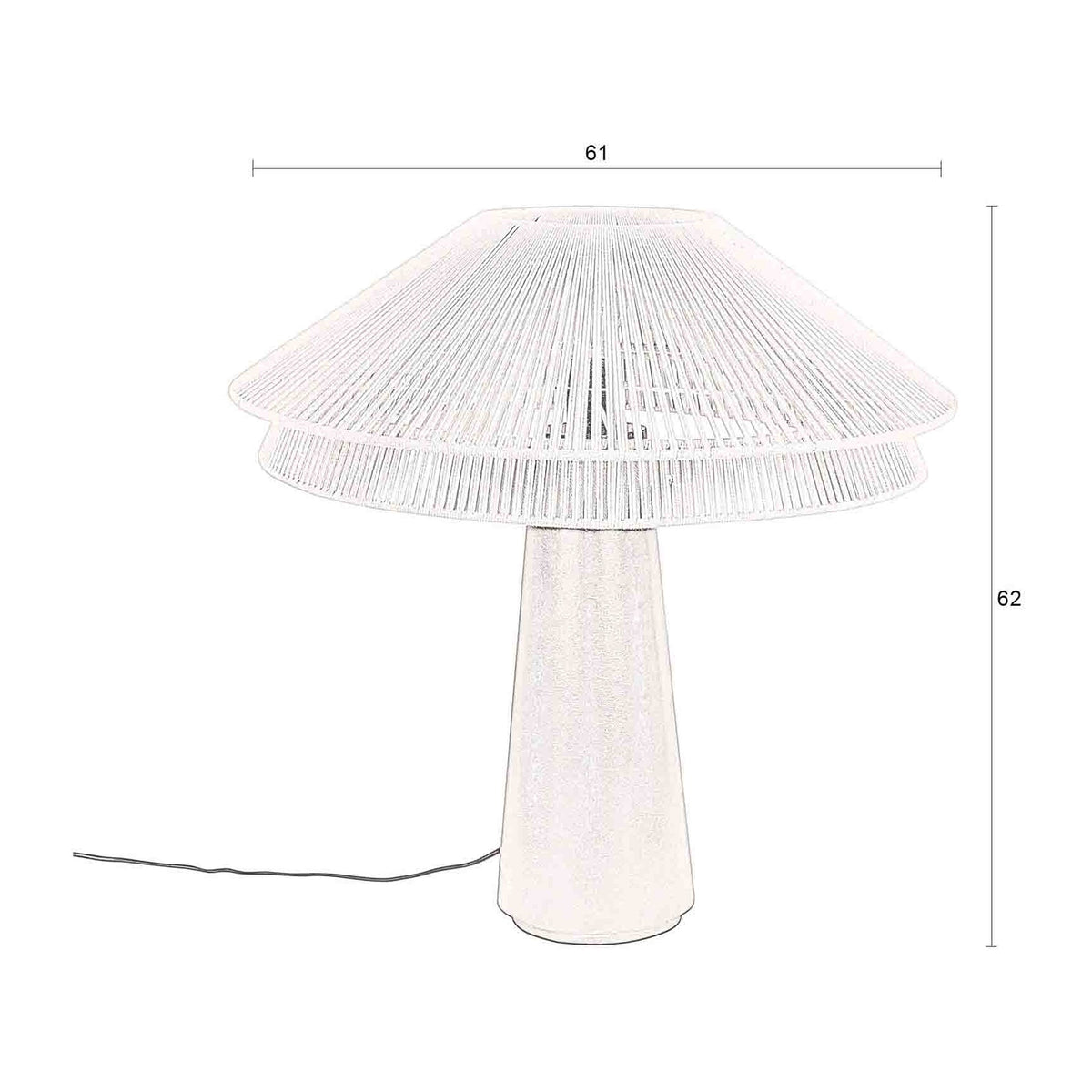 Table Lamp Elon Natural Domestica – Dimensions Drawing