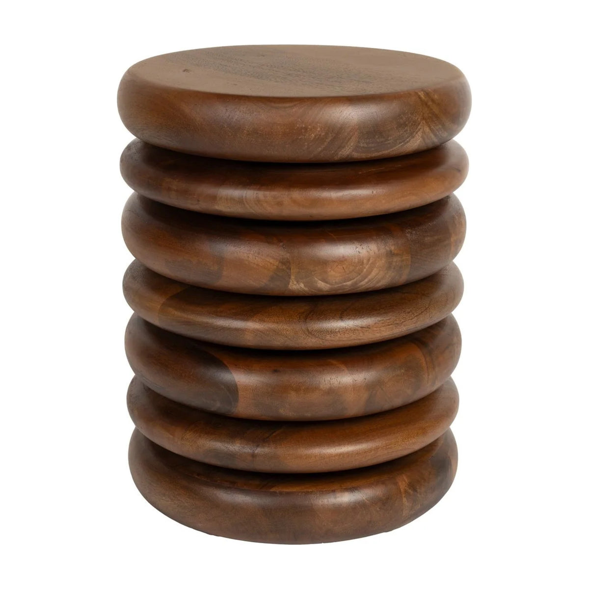 Stool Disc Brown Domestica – Front View on White