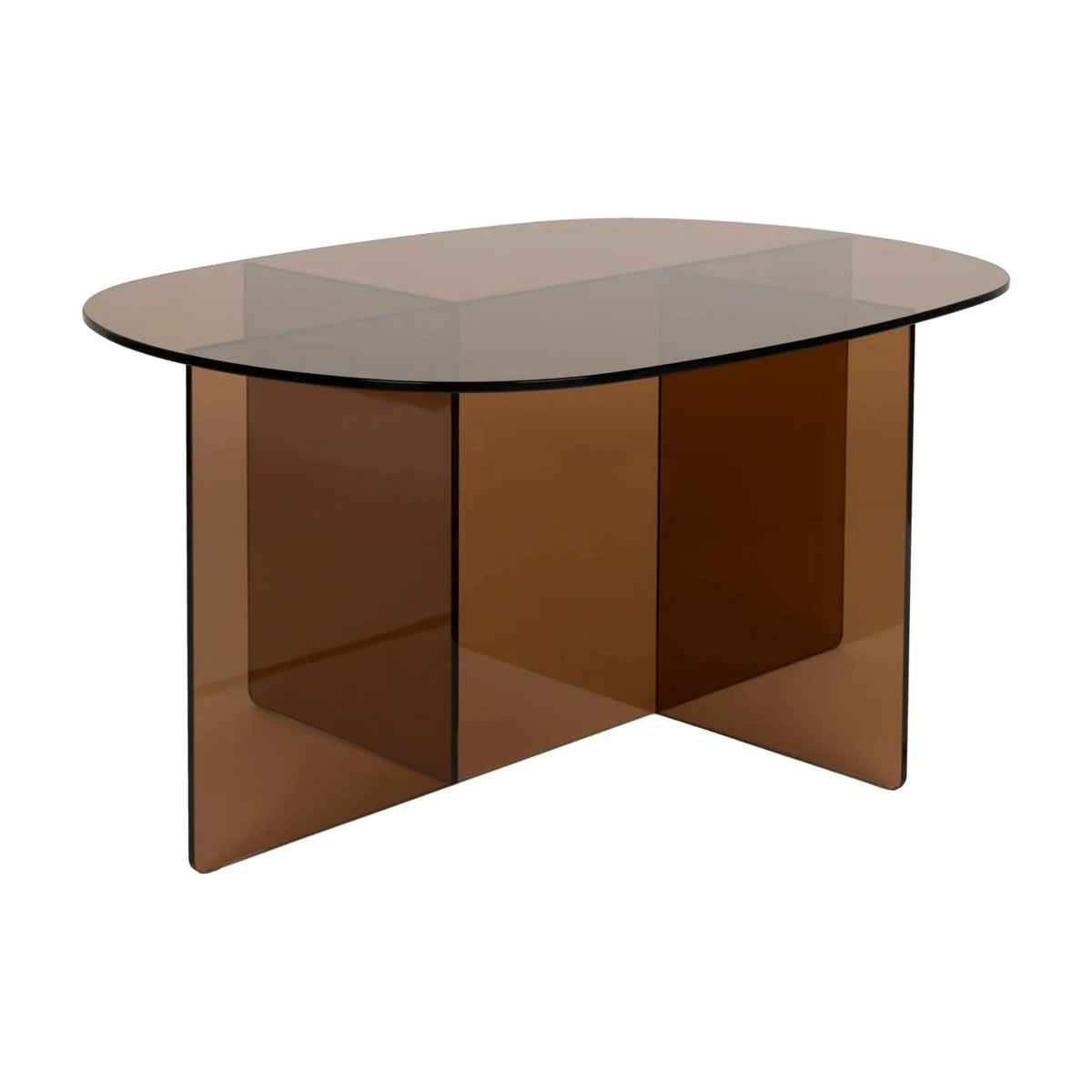 Coffee Table Linea Brown Domestica – Three Quarter View on White