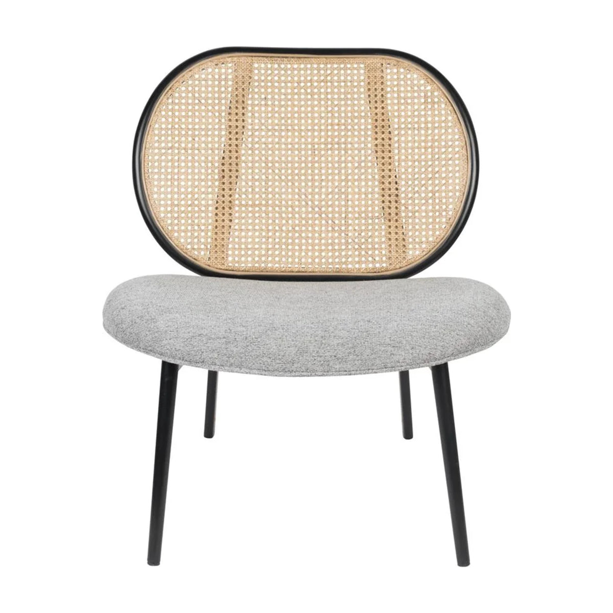 Lounge Chair Spike Natural Grey Domestica – Front View on White
