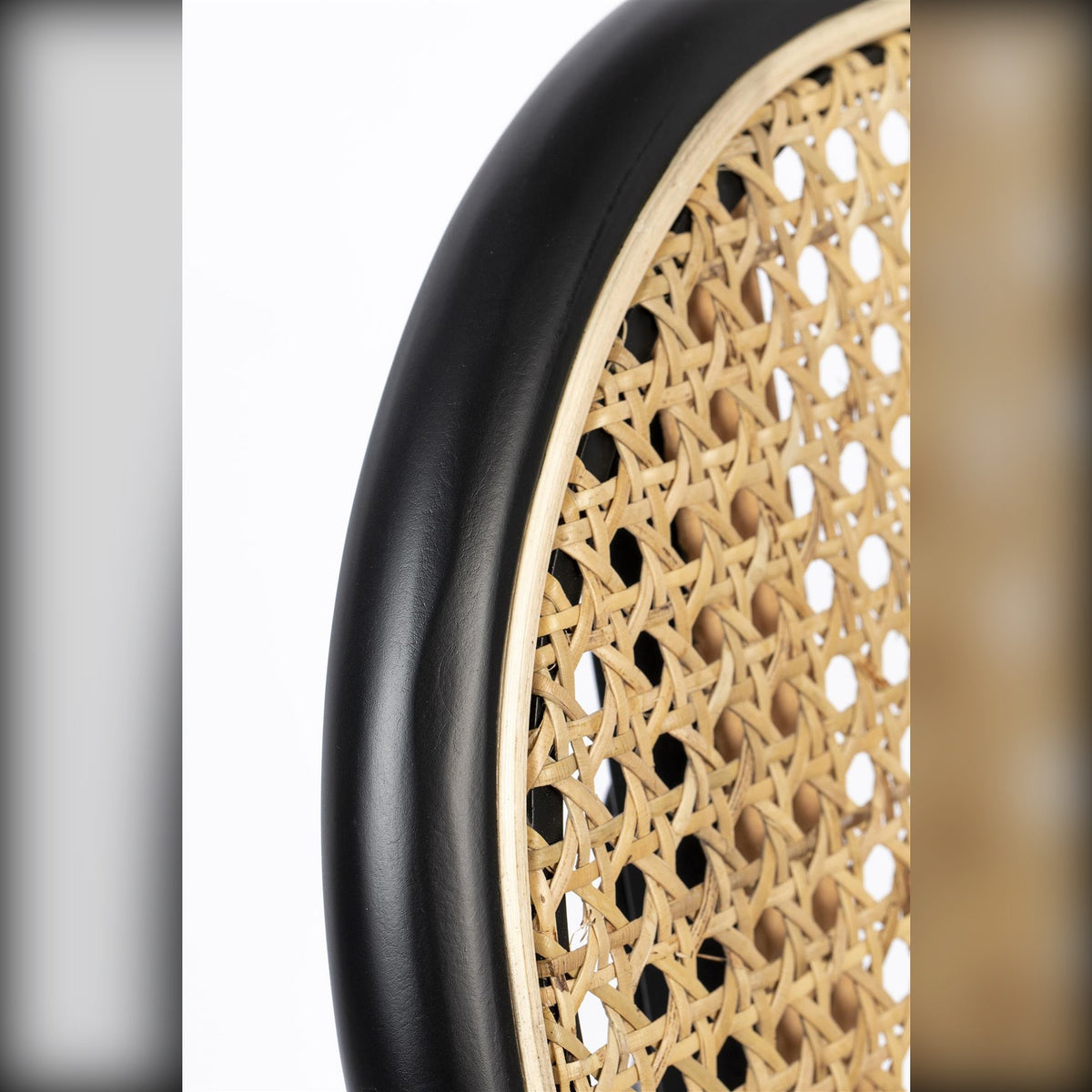Counter Stool Spike Natural Grey Domestica – Woven Rattan Backrest Edge Close-up