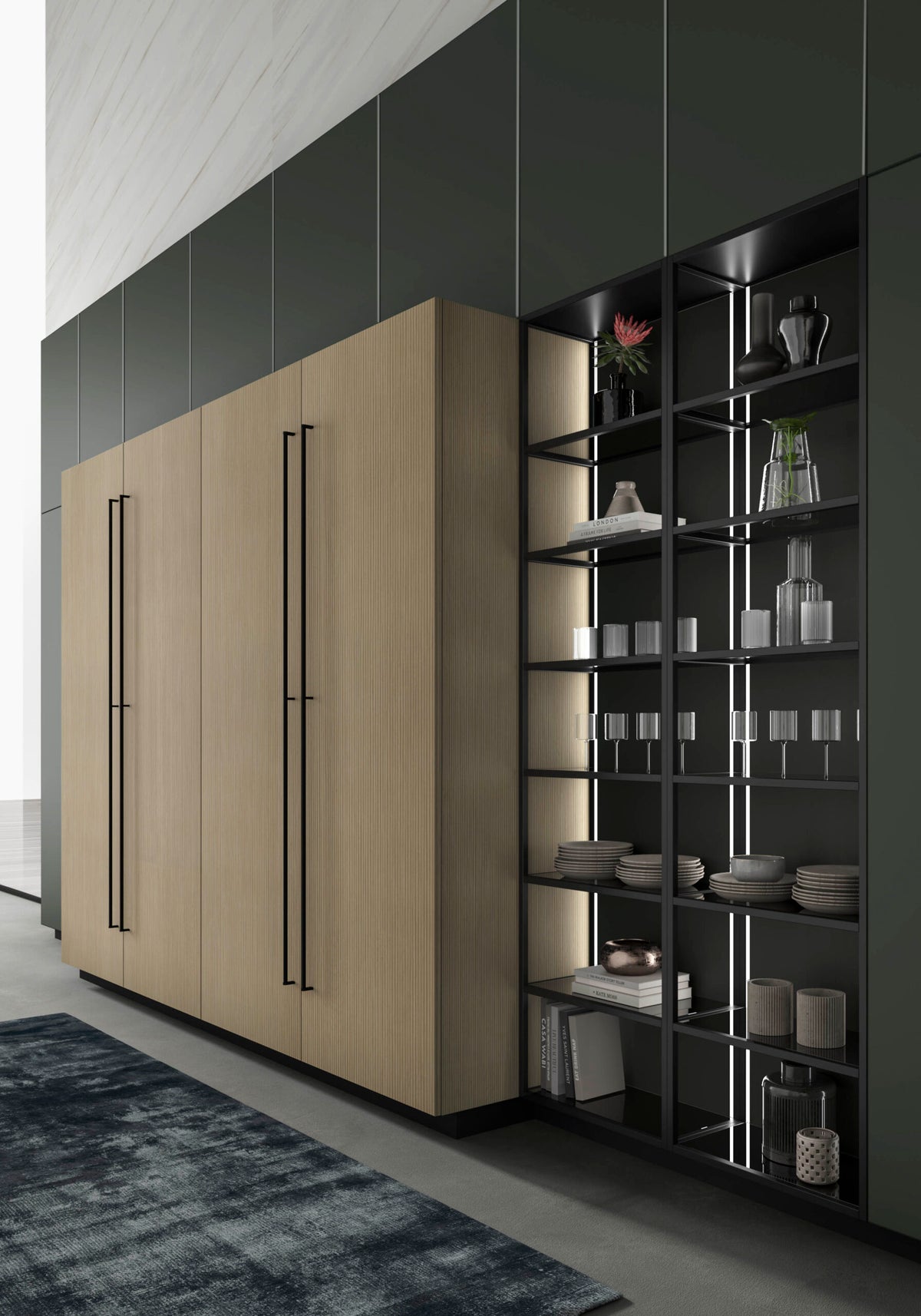 Viola Kitchen Domestica – Rigatino Tall Units and Display Shelving