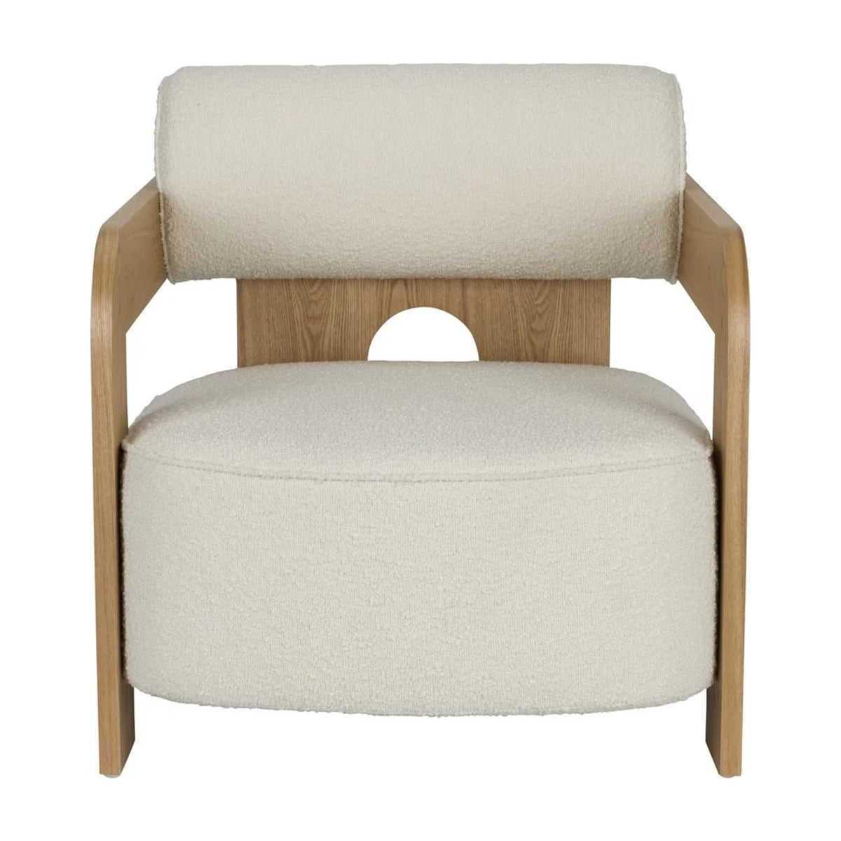 Lounge Chair Oolong Beige Domestica – Front View on White