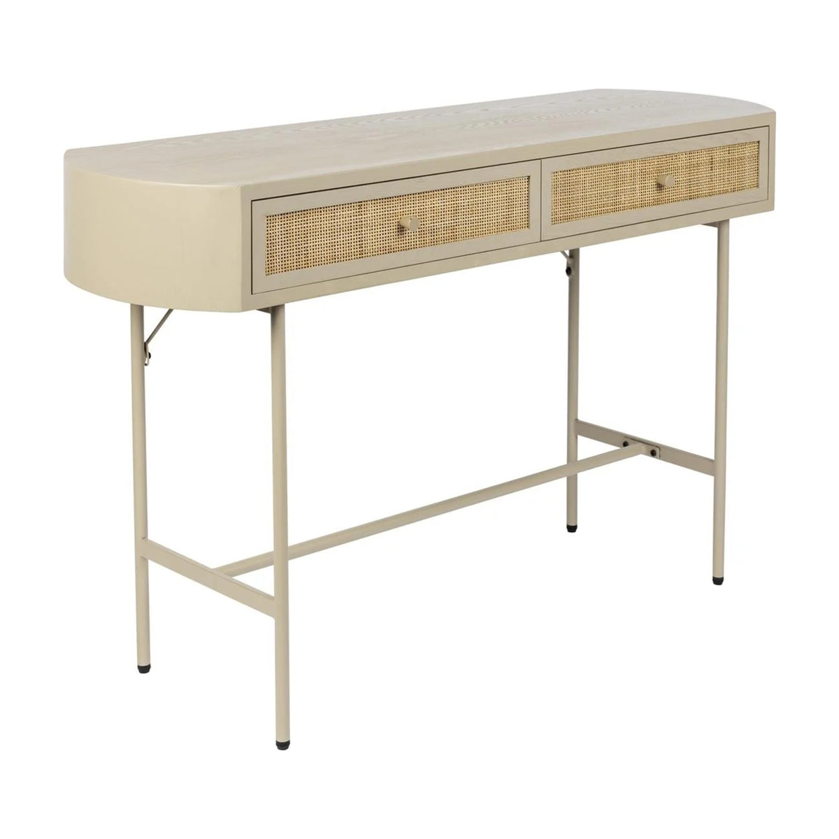 Console Table Amaya Beige Domestica – Three Quarter View on White