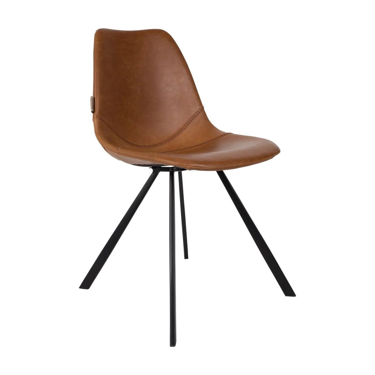 Dining Chair Franky Brown Domestica – Three Quarter View on White