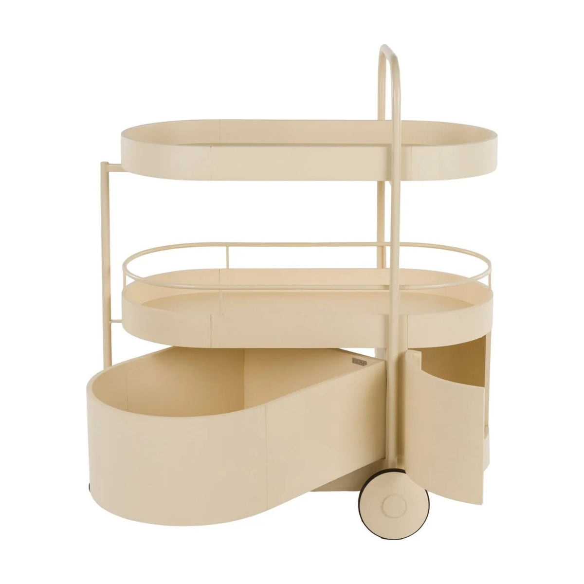 Trolley Wim Beige Domestica – Front View with Both Compartments Open