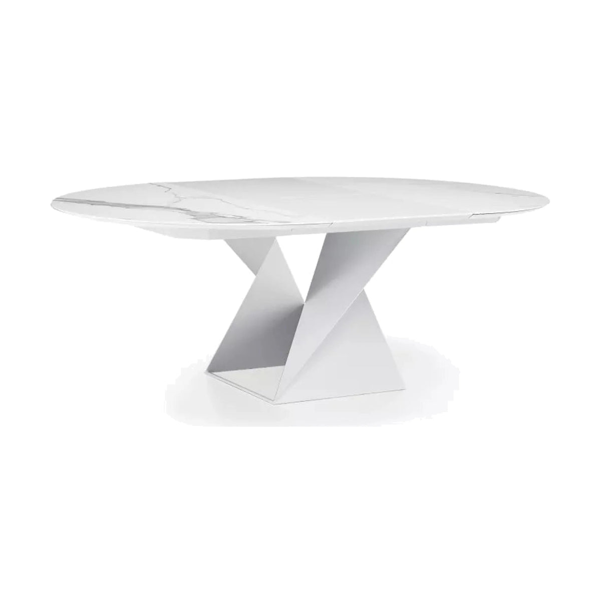 Extendable Round Dining Table Cube A 147 QC → 207 – main product view on white background