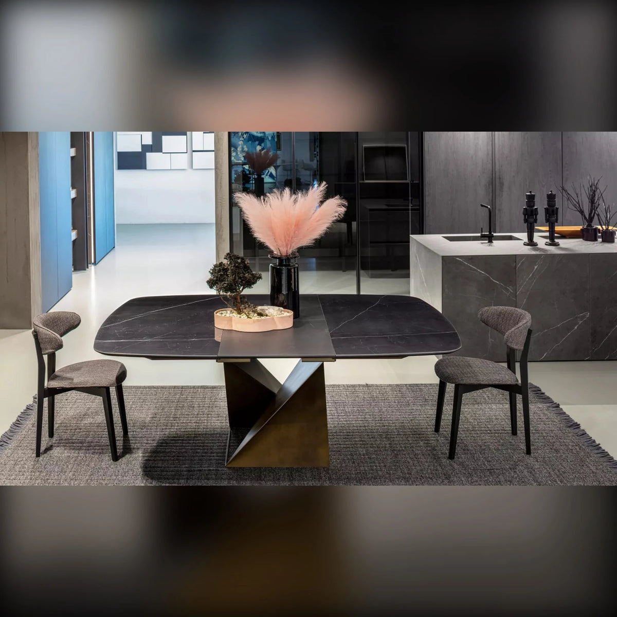 Extendable Round Dining Table Cube A 147 QC → 207 – alternative view 1