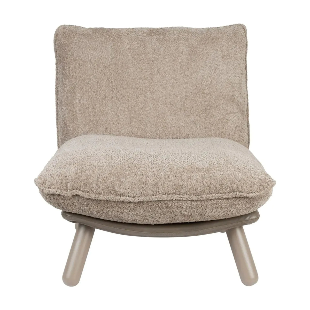 Lounge Chair Lazy Sack Soft Beige Domestica – Front View on White