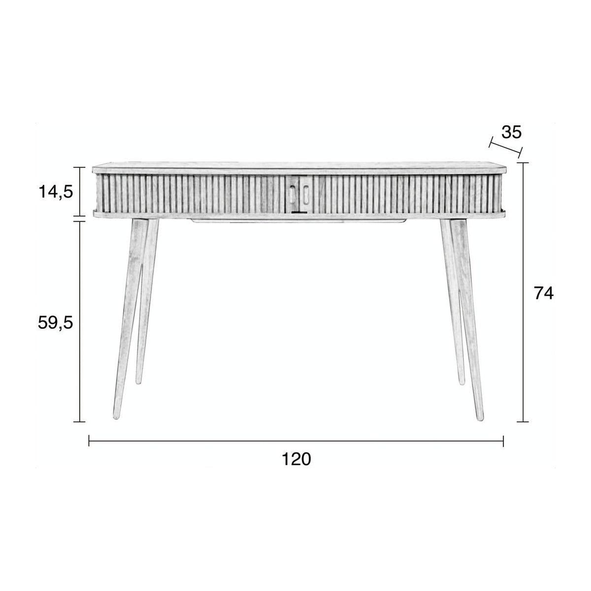Console Table Barbier Natural Domestica – Dimensions Drawing