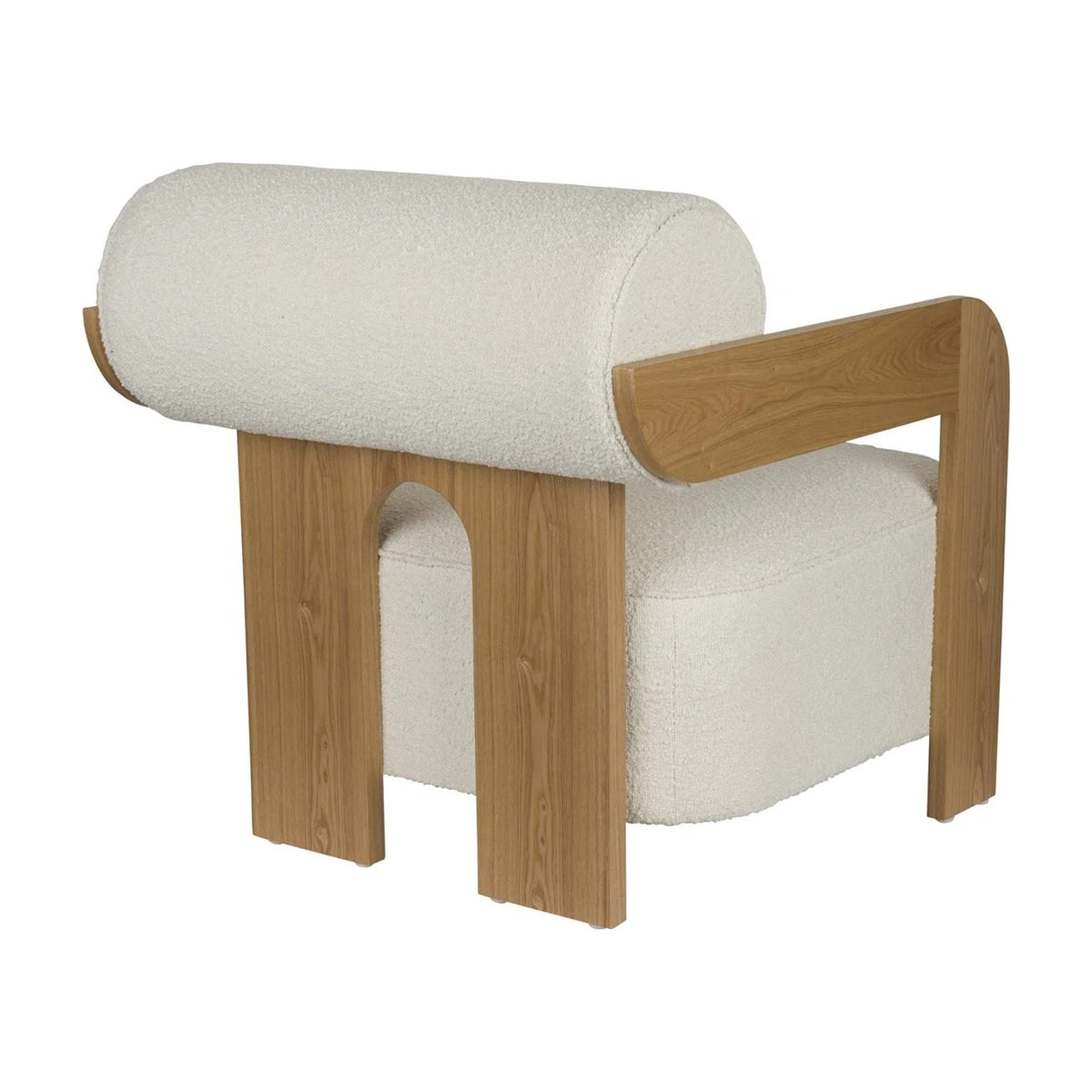 Lounge Chair Oolong Beige Domestica – Back Three Quarter View on White
